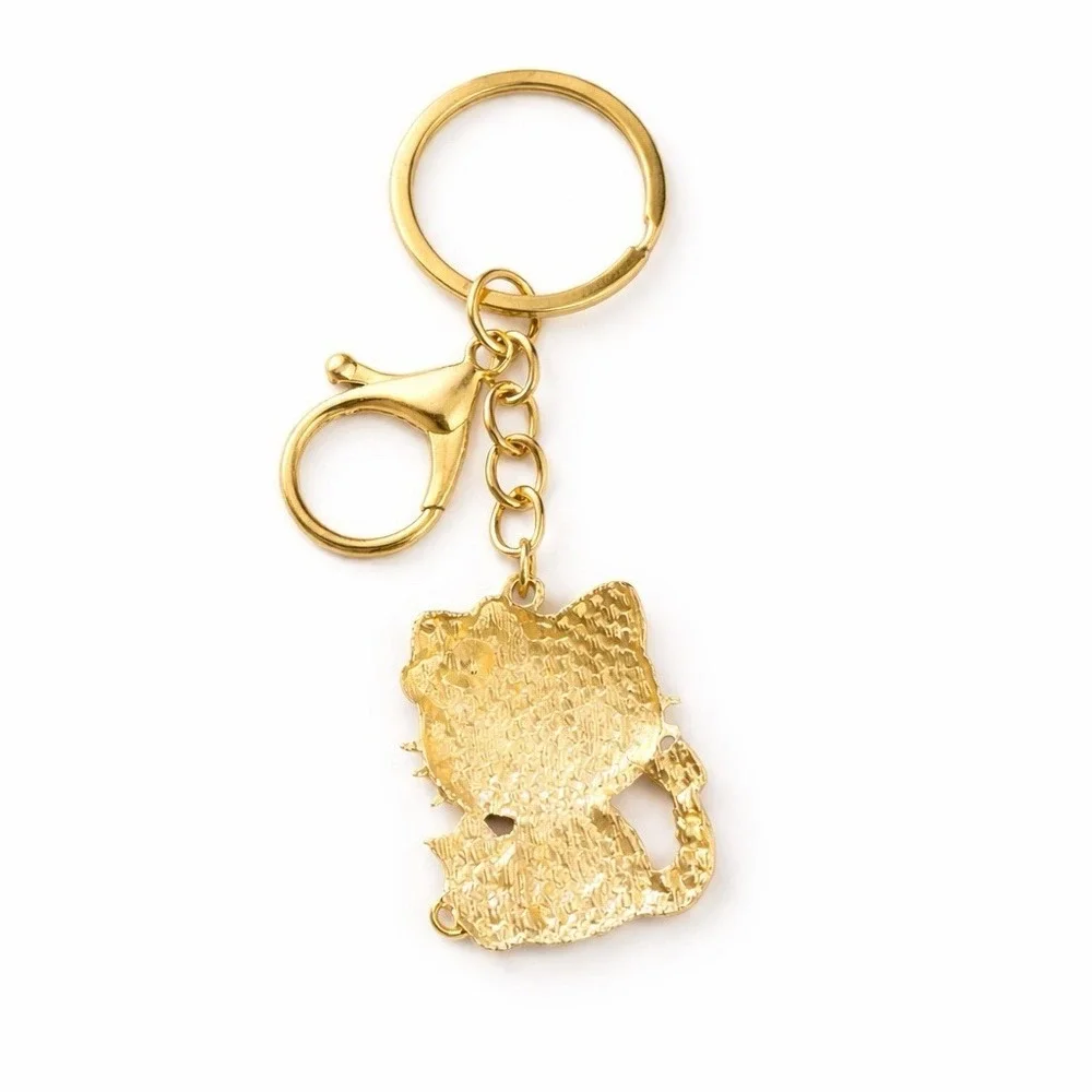 Hello Kitty w/ Bow Pink Bling Rhinestone Keychain Bag Purse Charm Backpack 4